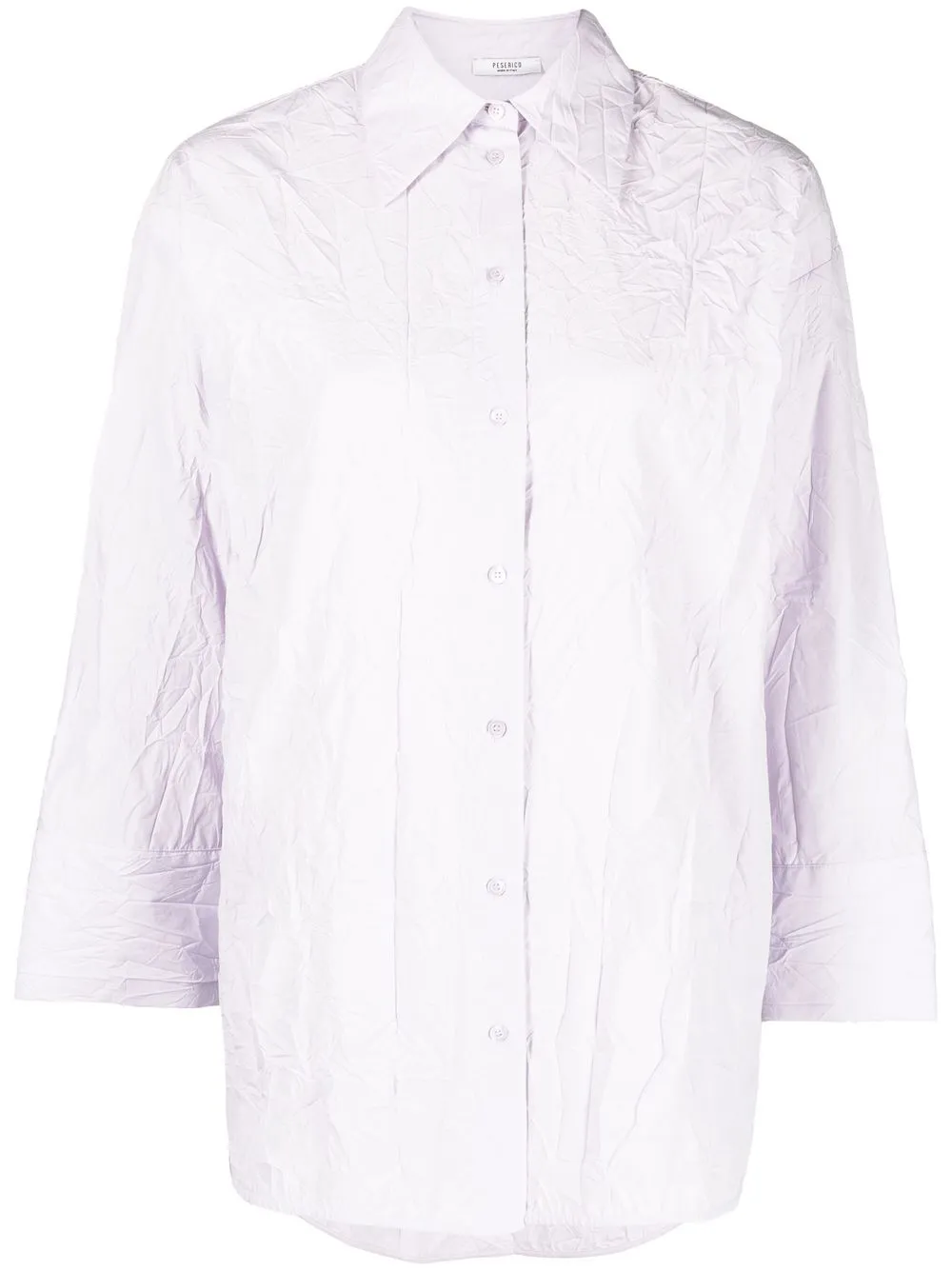 

Peserico craft paper plissé poplin shirt - Purple