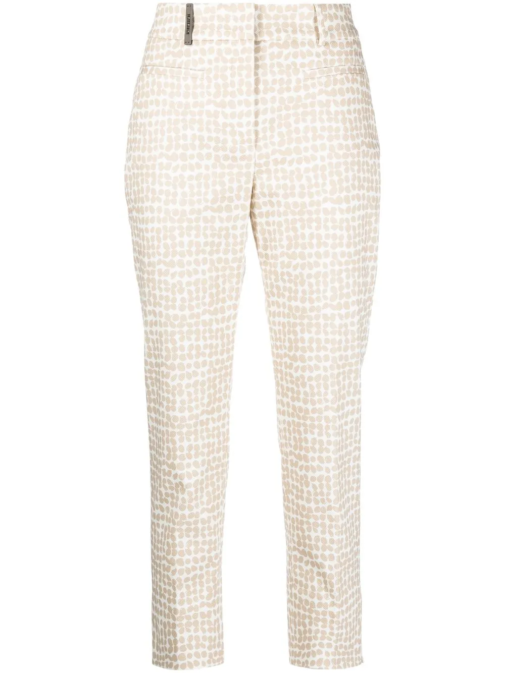 

Peserico abstract-print cropped chinos - White