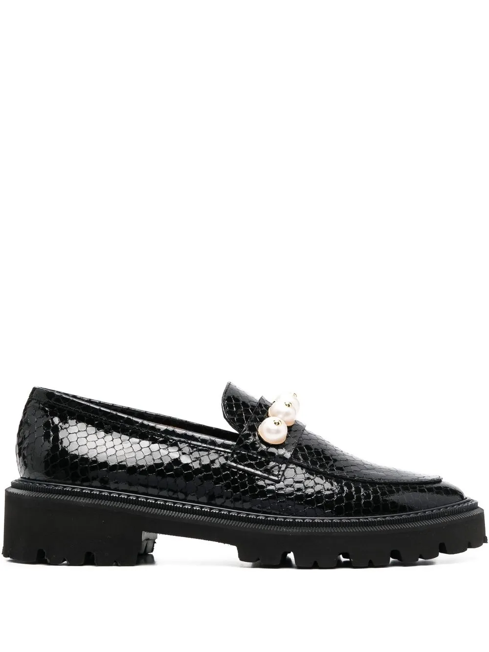 

Paul Warmer faux-pearl embellished loafers - Black