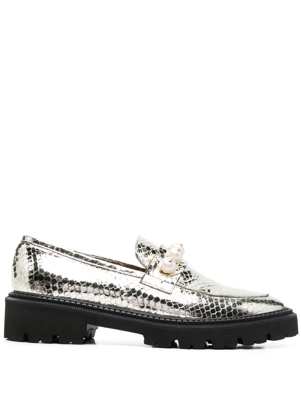 

Paul Warmer 40mm embellished snakeskin-effect loafers - Gold