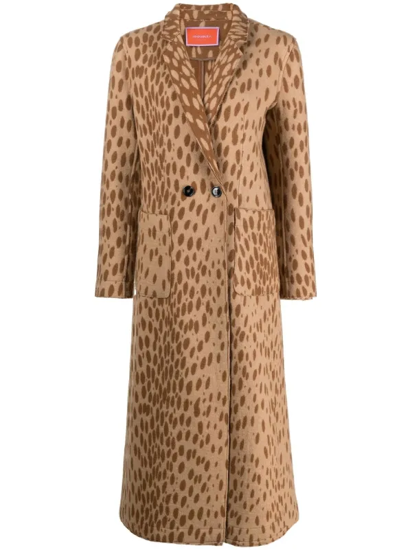 La DoubleJ animal print Duster Coat Farfetch