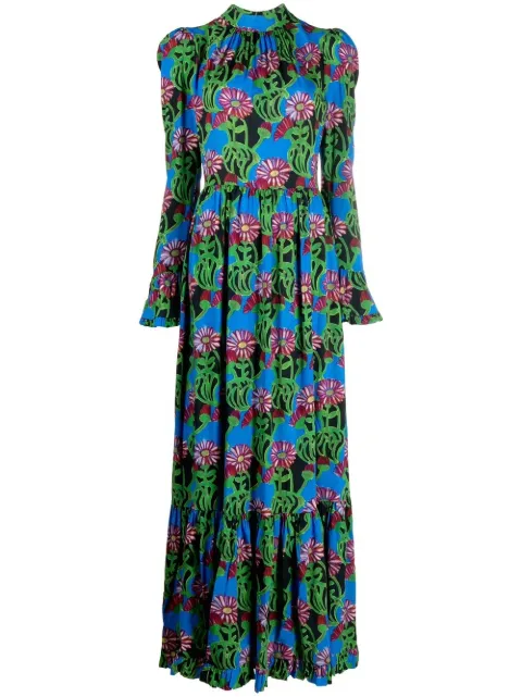 La DoubleJ floral-print tiered maxi dress