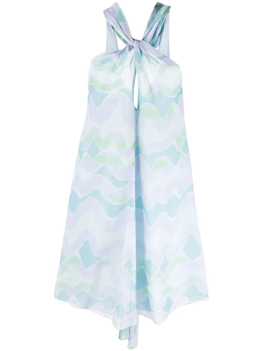

Emporio Armani vestido sin mangas con ondas estampadas - Azul