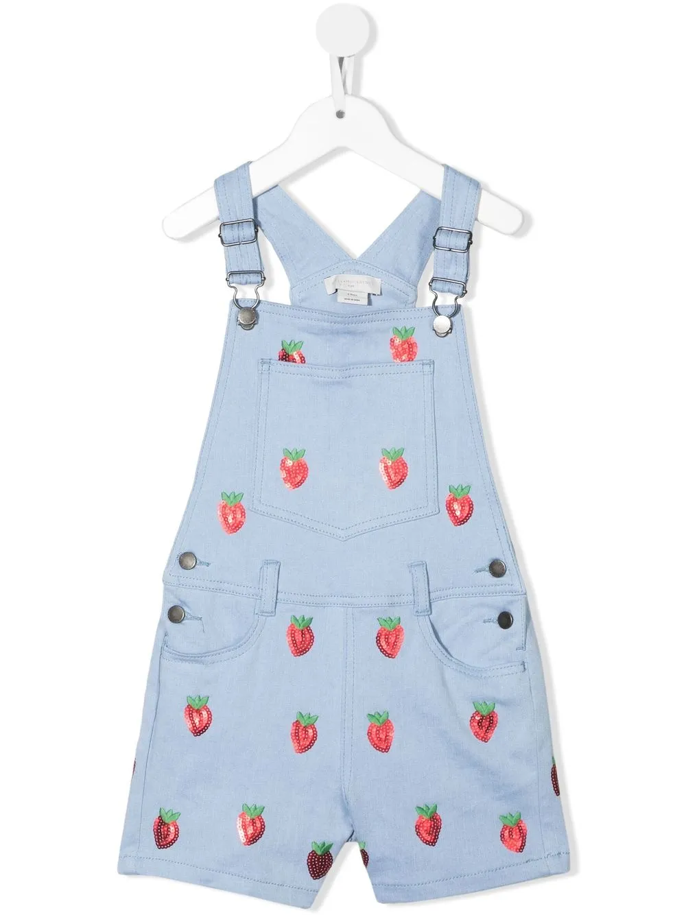 

Stella McCartney Kids jumpsuit corto con fresas estampadas - Azul