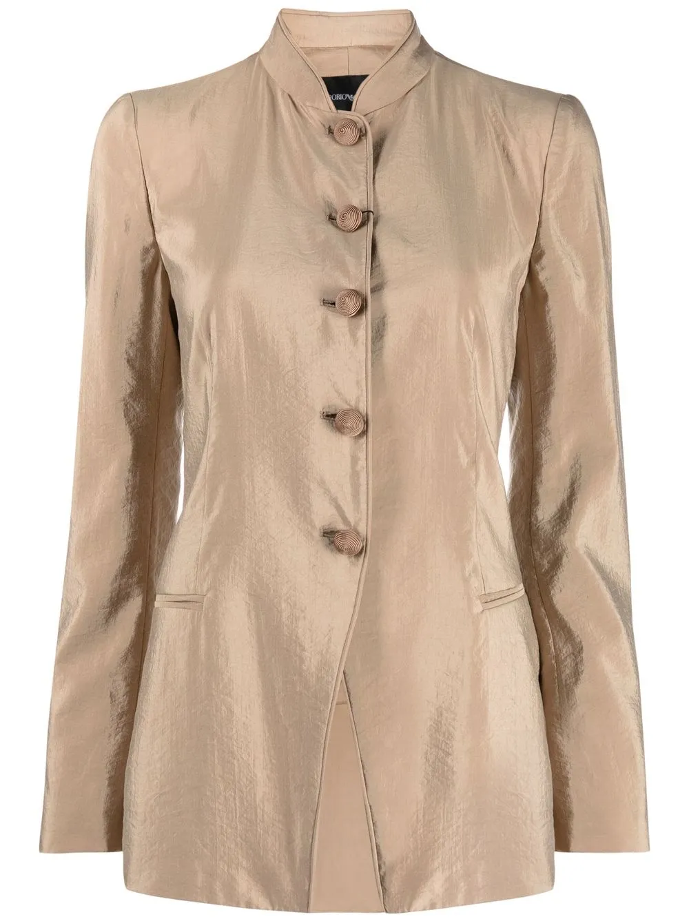 

Emporio Armani buttoned high-neck jacket - Neutrals