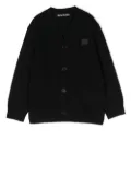 Acne Studios chest logo-patch knit cardigan - Black