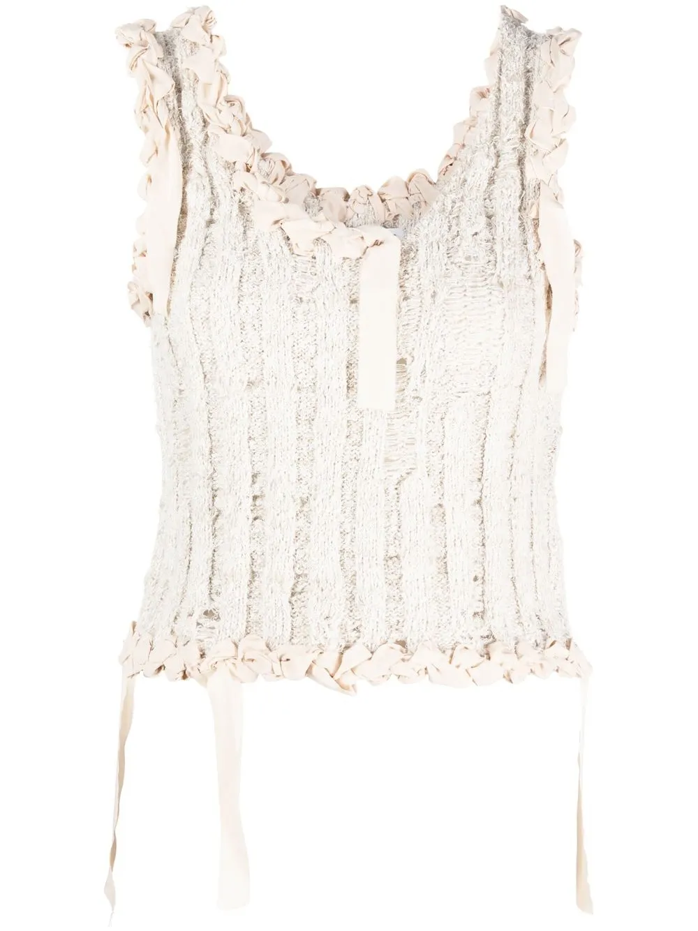 

Acne Studios lace-trimmed knitted top - Neutrals