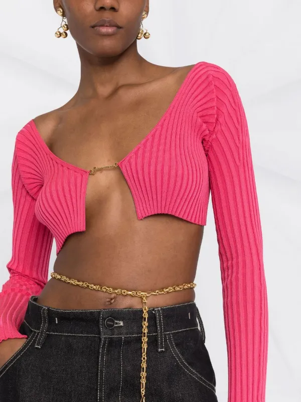 Jacquemus Pralù Ribbed Cropped Cardigan - Farfetch