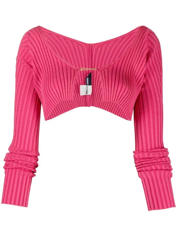  Pink Cropped Cardigan