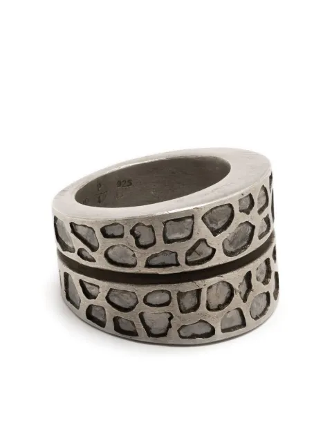 Parts of Four Crevice sterling silver ring