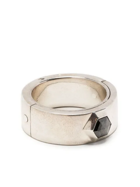 Parts of Four anillo Sistema con diamante negro
