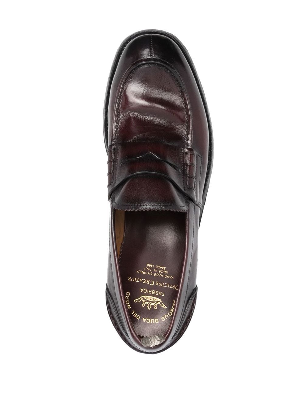 Shop Officine Creative Penny-slot Leather Loafers In Brown