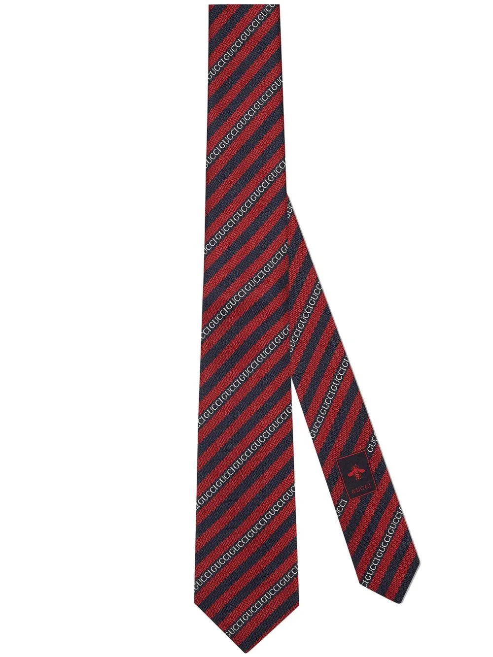 logo striped silk tie