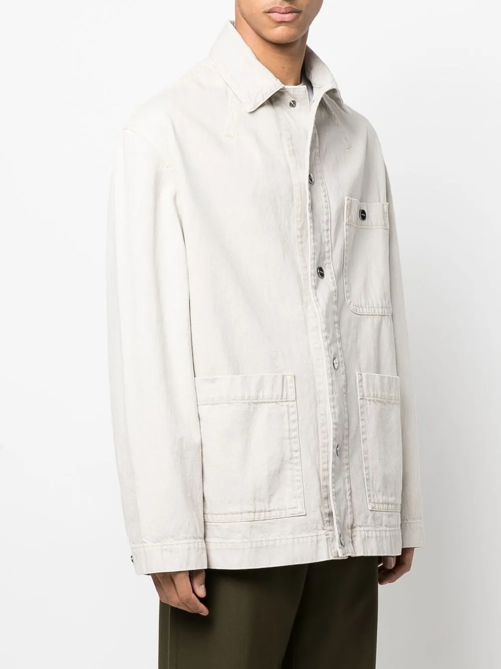 Shop Jacquemus Multiple-pocket Organic Cotton Jacket In Neutrals