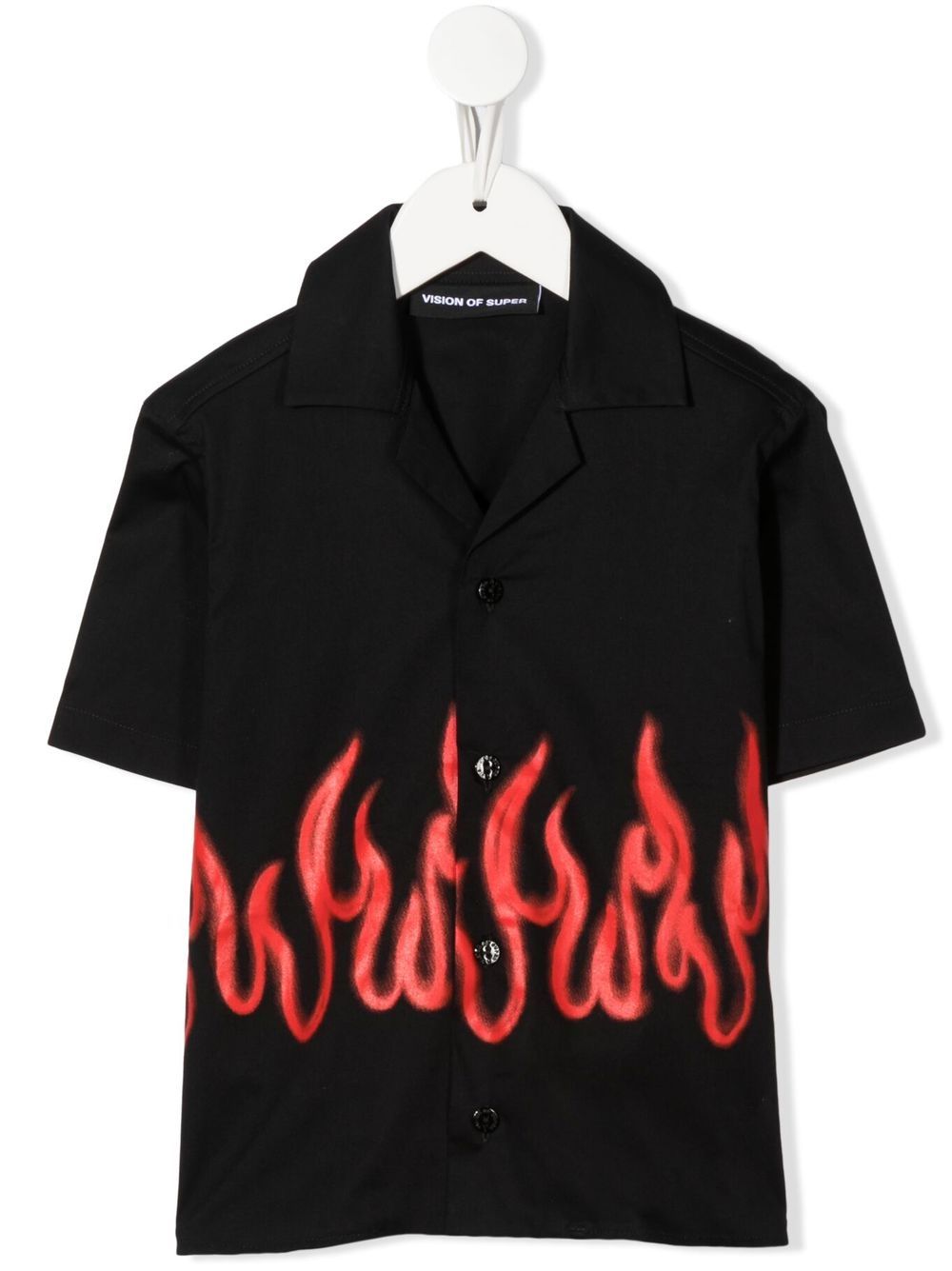 Vision Of Super Flame-print Cotton Shirt In Schwarz