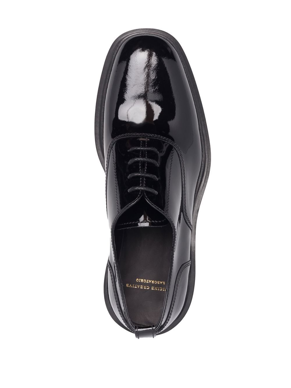 Shop Officine Creative Concrete Patent-leather Derby Shoes In Black