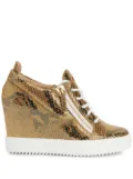 Giuseppe Zanotti Kriss wedge-heel sneakers - Brown