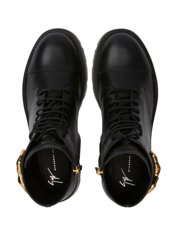 Giuseppe Zanotti Harlock Zali コンバットブーツ | ブラック
