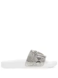 Giuseppe Zanotti Brett snake-print sliders - White