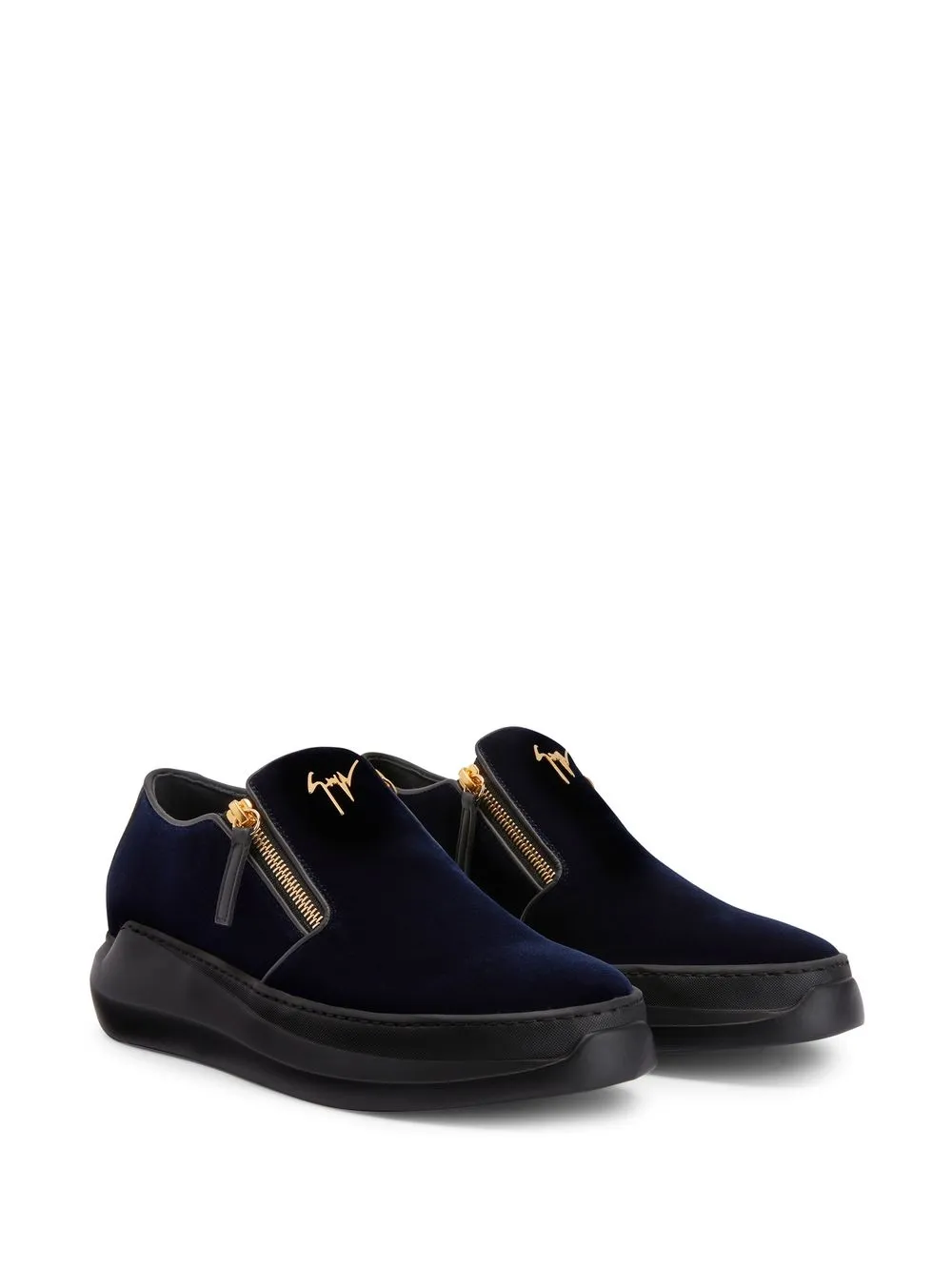 Giuseppe Zanotti Conley velvet slip-on sneakers Blue