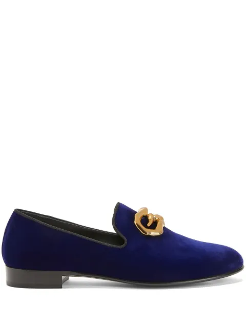 Giuseppe Zanotti Leopoldino velvet loafers
