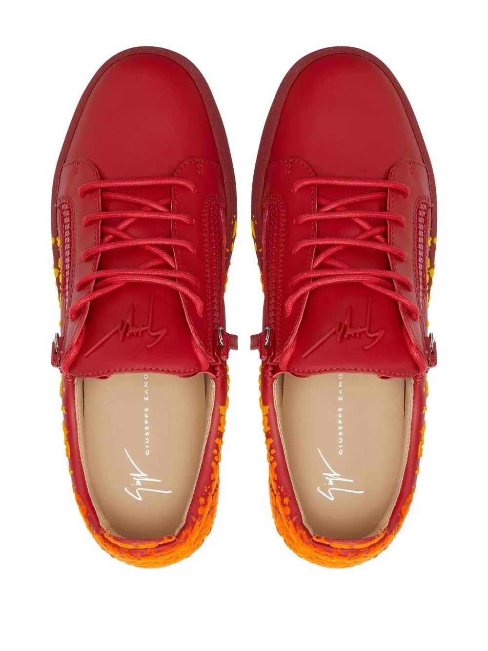 Giuseppe Zanotti Frankie paint-splatter sneakers Red