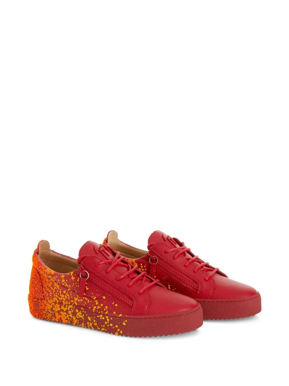 Giuseppe Zanotti Frankie paint-splatter sneakers Red