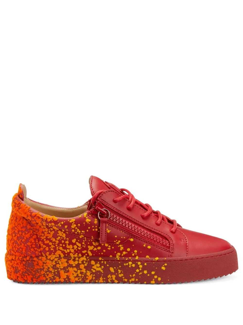 Giuseppe Zanotti Frankie paint-splatter sneakers Red