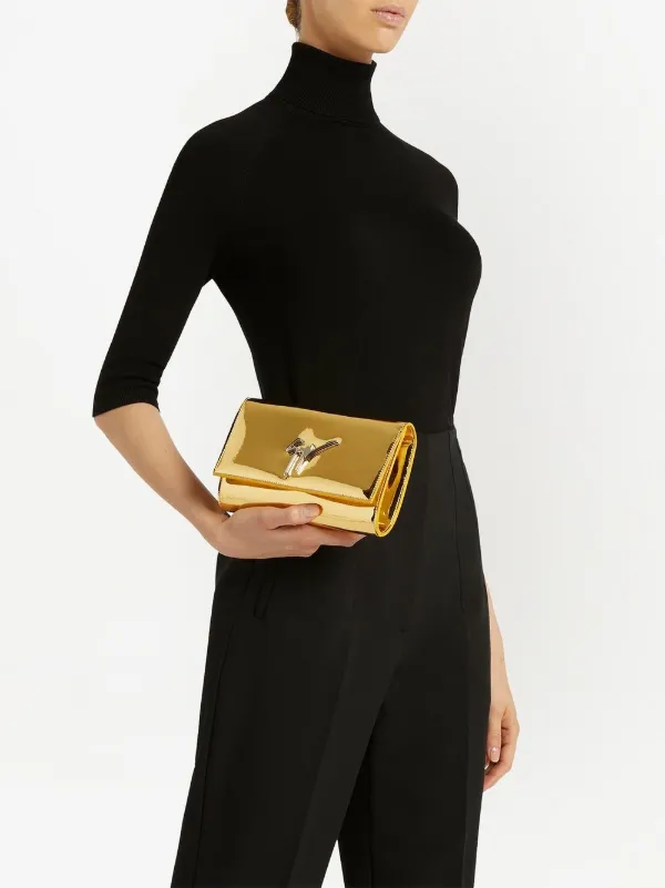 Golden ショッパーバッグ Giuseppe Zanotti Cleopatra Metallic Clutch Bag | Gold | FARFETCH
