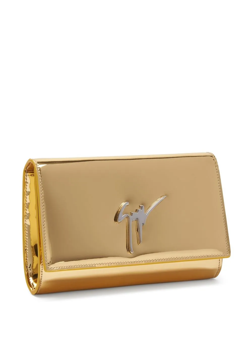 Shop Giuseppe Zanotti Cleopatra Metallic Clutch Bag In Gold