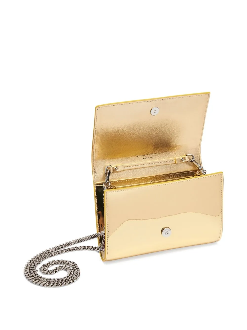 Shop Giuseppe Zanotti Cleopatra Metallic Clutch Bag In Gold