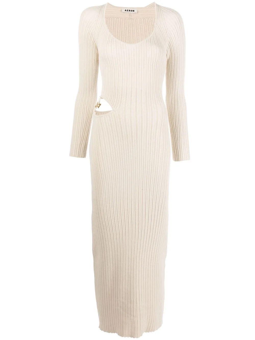 

AERON Viviere ribbed-knit maxi dress - Neutrals