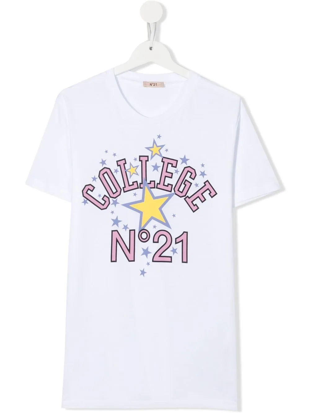 

Nº21 Kids TEEN College star-print T-shirt - White