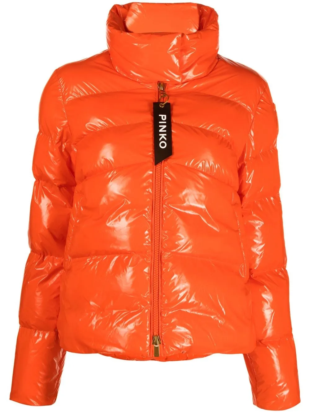 

PINKO high-shine quilted jacket - Orange