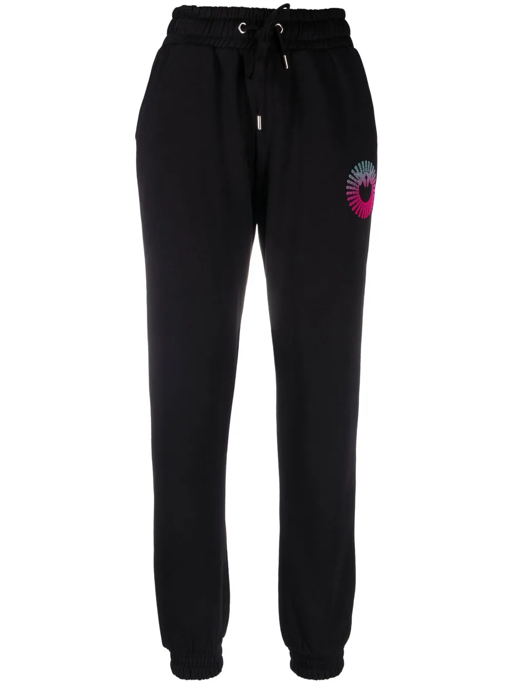 

PINKO logo-print cotton track pants - Black