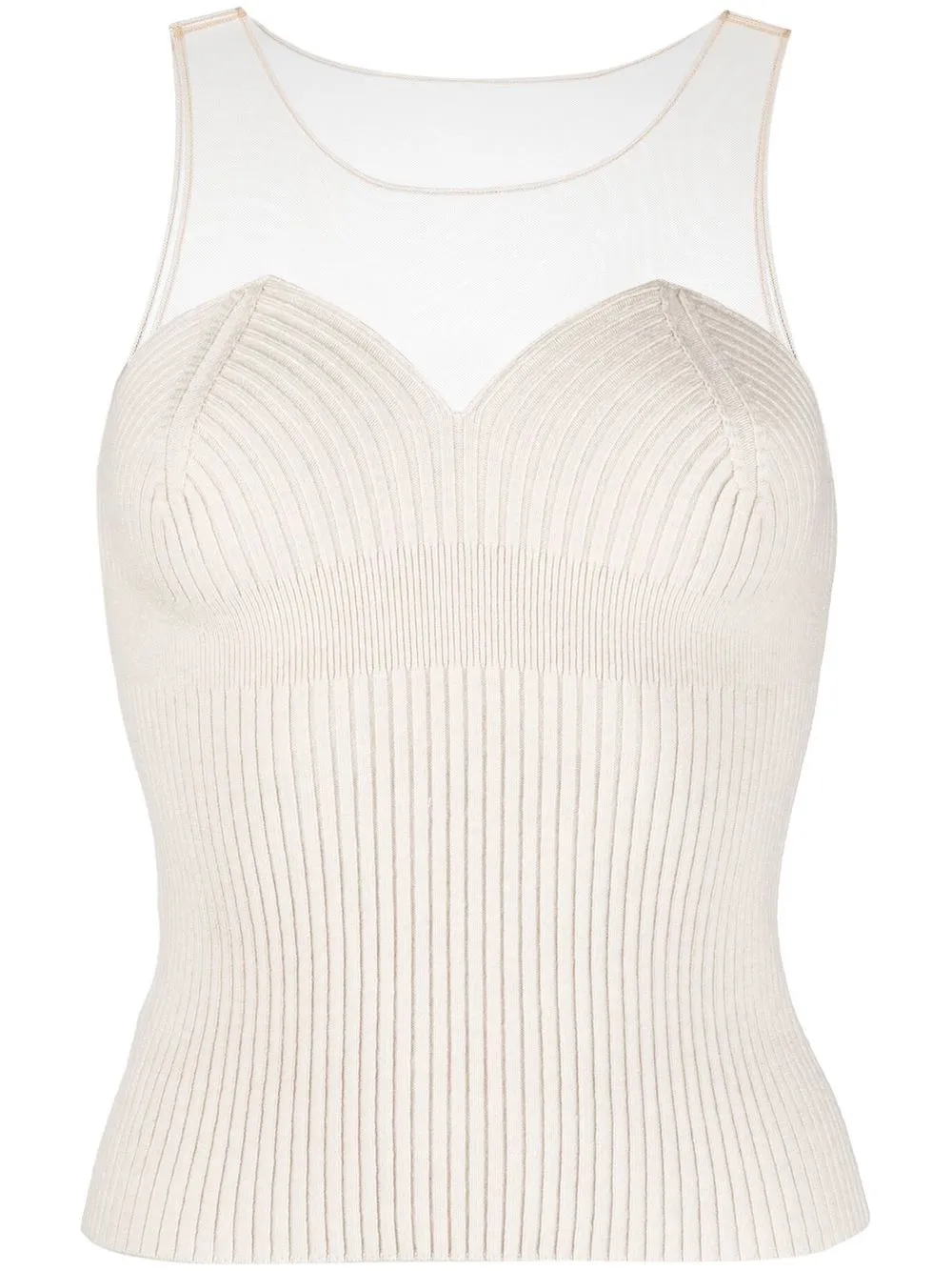 

PINKO ribbed-knit sleeveless top - Neutrals