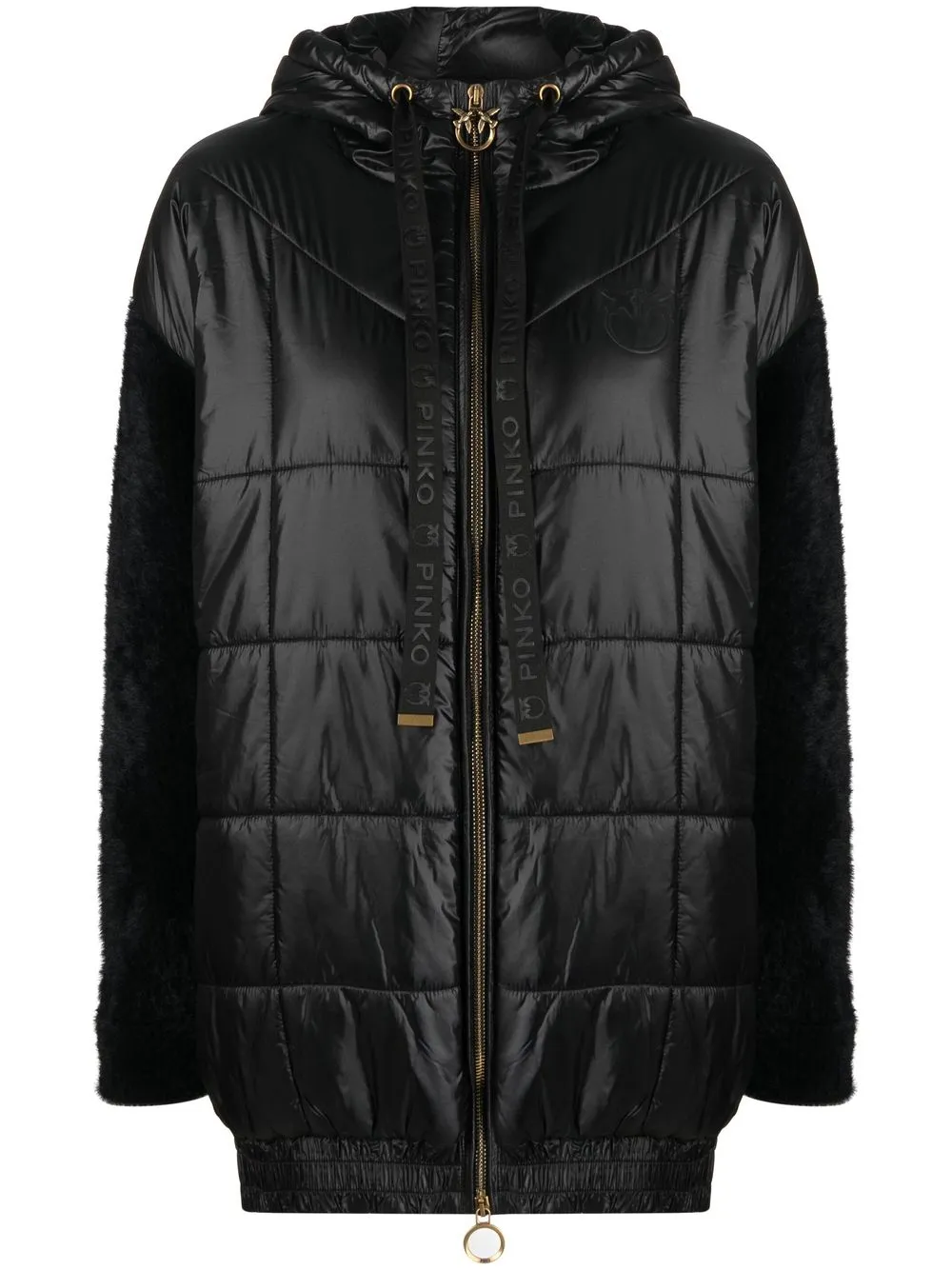 

PINKO zipped-up hooded coat - Black