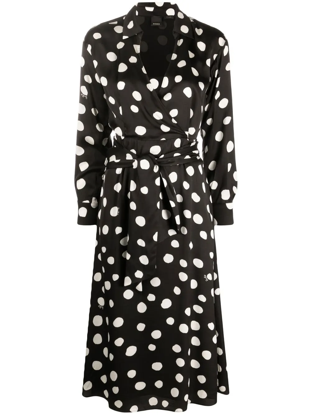 

PINKO polka dot-print midi shirt dress - Black