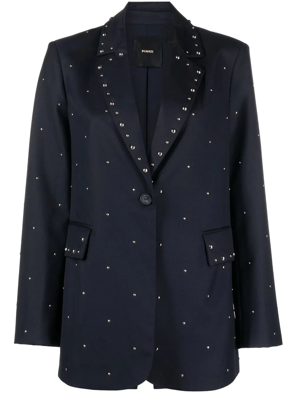 

PINKO stud-embellished single-breasted blazer - Blue