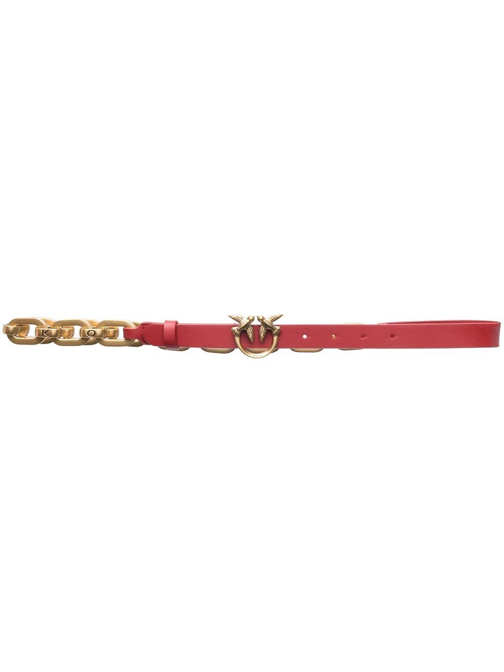 

PINKO logo-plaque chain belt - Red