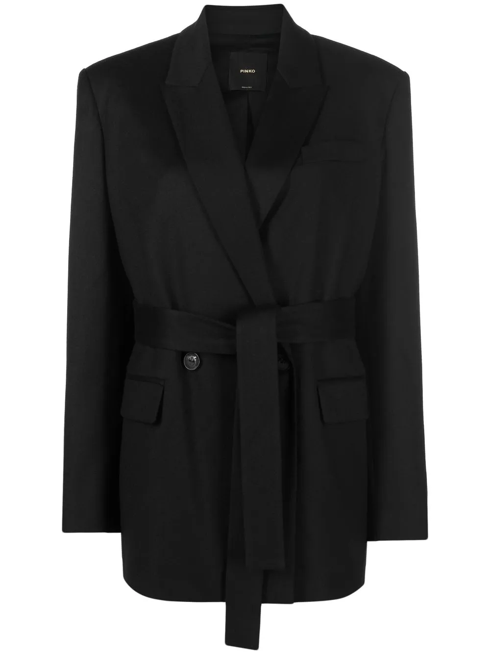 

PINKO notched-lapel double-breasted blazer - Black