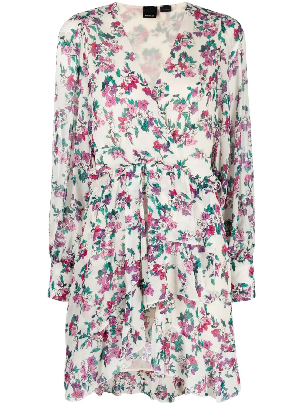 

PINKO vestido corto con estampado floral - Blanco