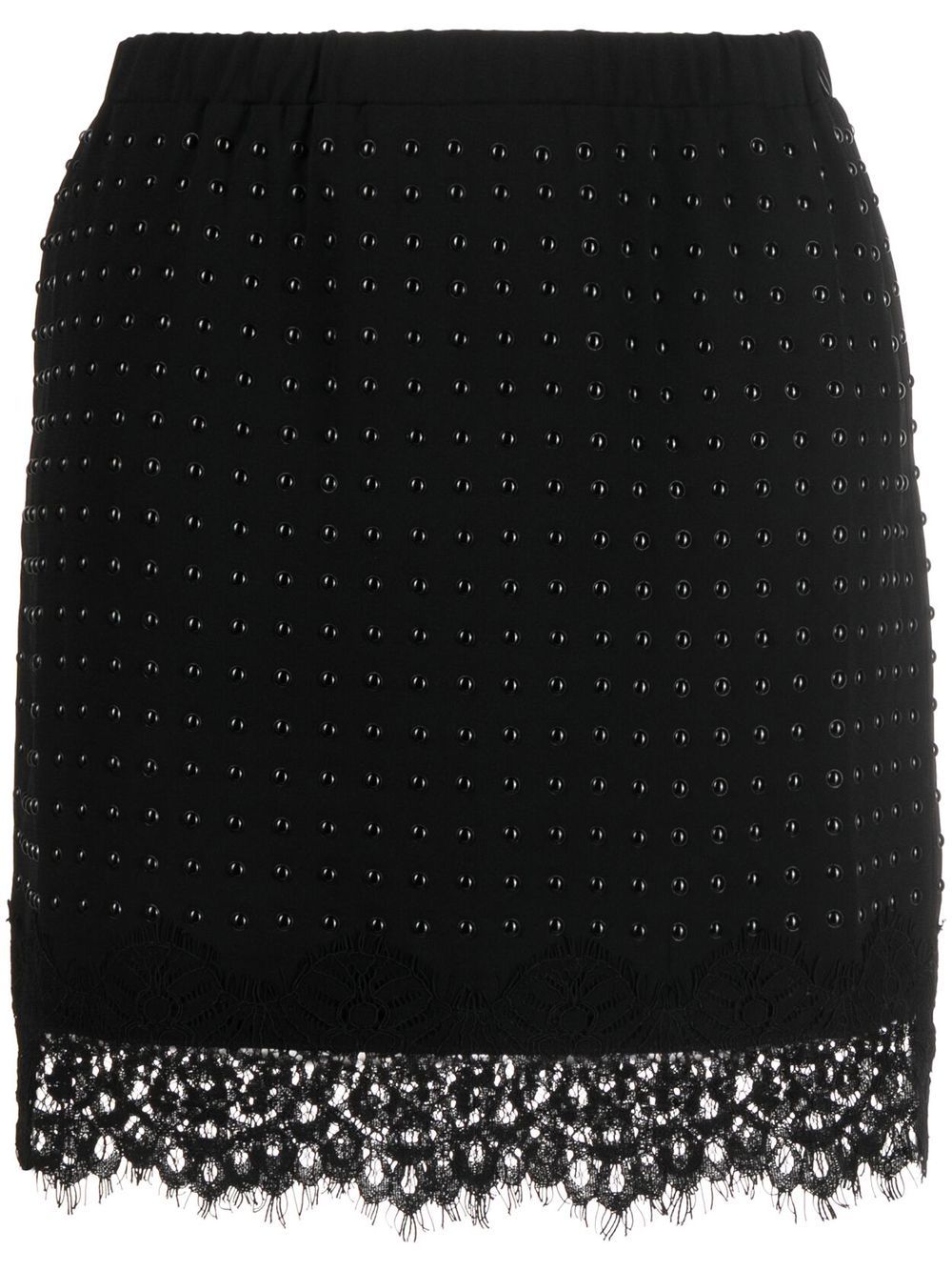 

PINKO falda corta con detalles de strass - Negro