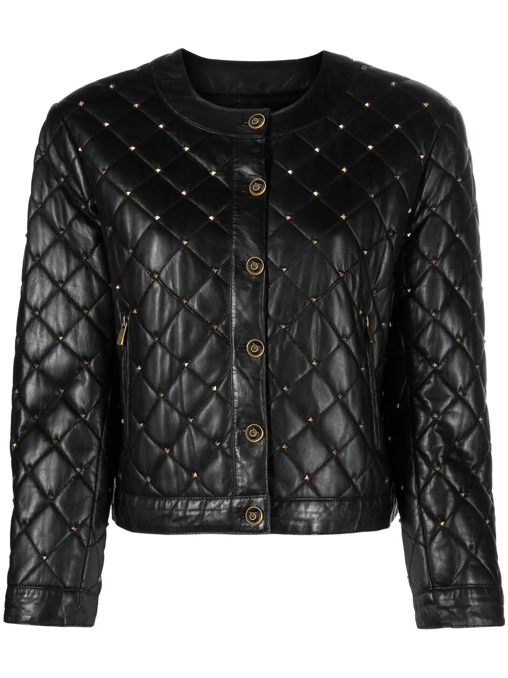 

PINKO quilted leather jacket - Black