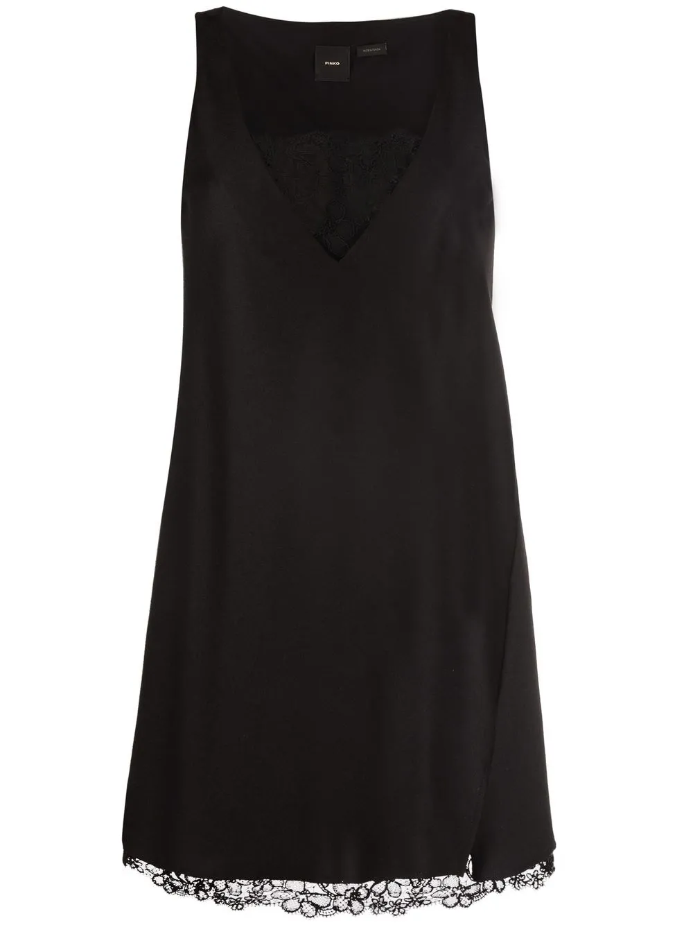 

PINKO vestido corto con ribete de encaje - Negro