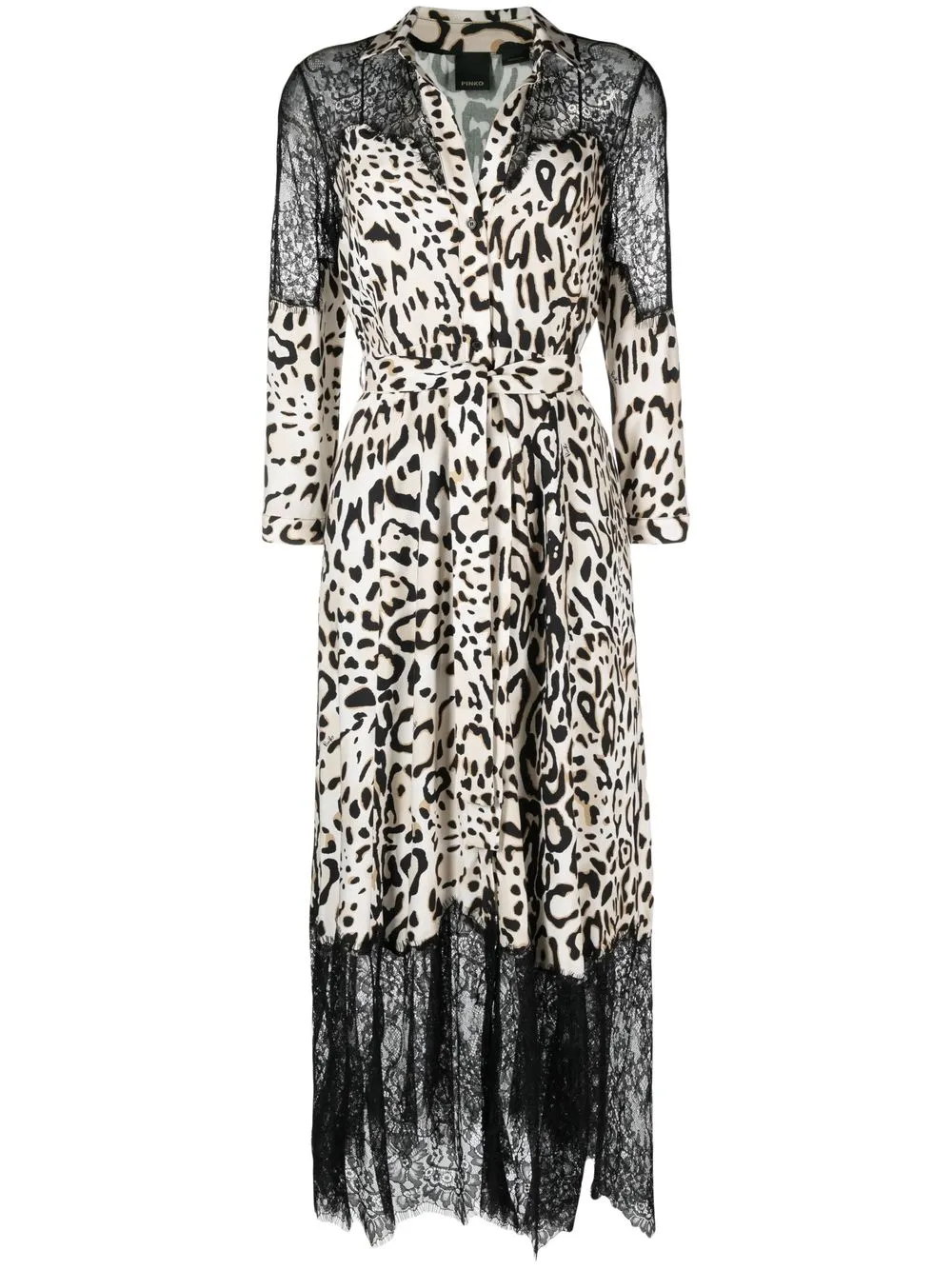 

PINKO leopard-print tie-waist dress - Black