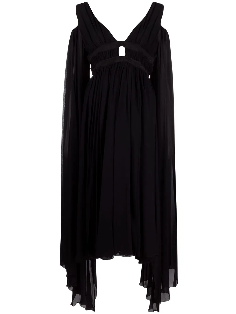 

PINKO cold-shoulder draped evening dress - Black