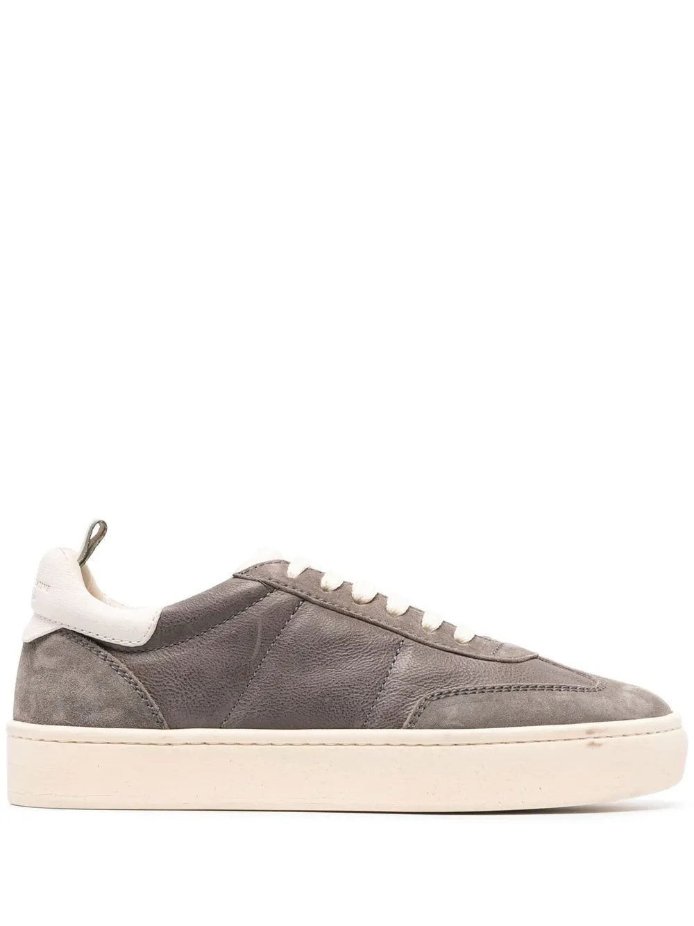 Officine Creative Combined suede-leather sneakers Grey