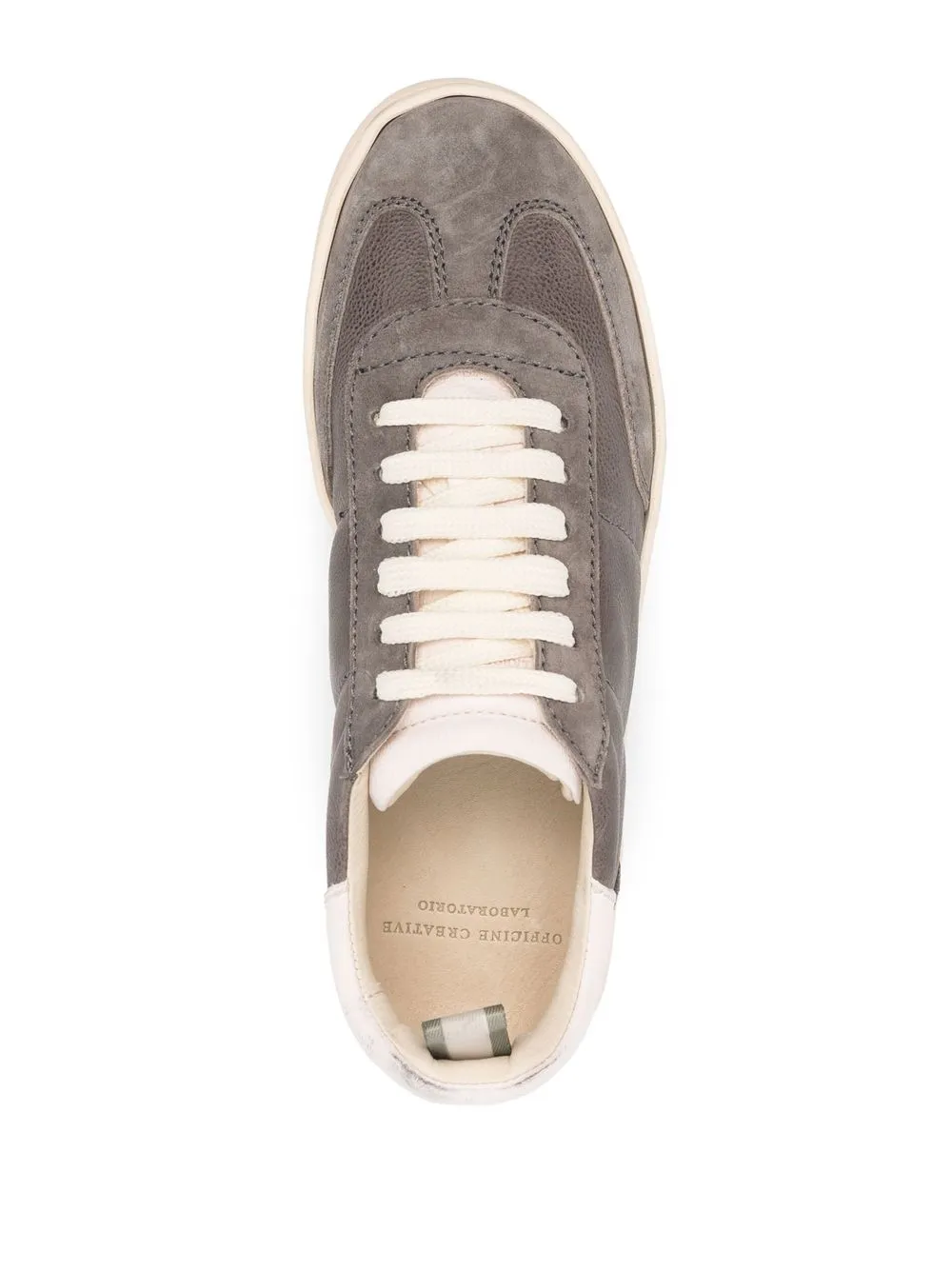 Officine Creative Combined suede-leather sneakers Grey