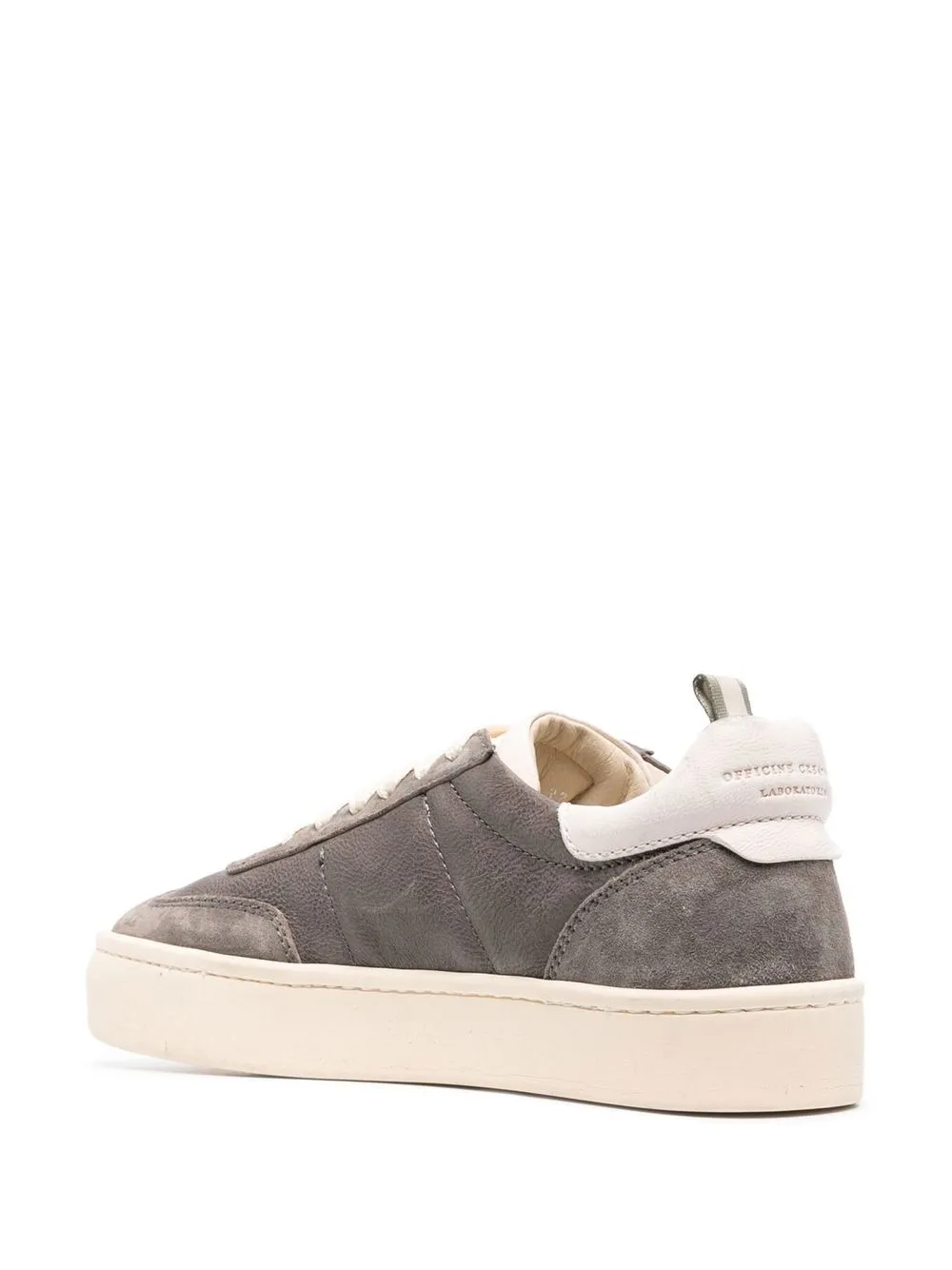 Officine Creative Combined suede-leather sneakers Grey